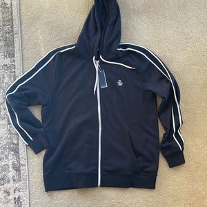Navy Blue Mens Zip Hoodie, size XL
